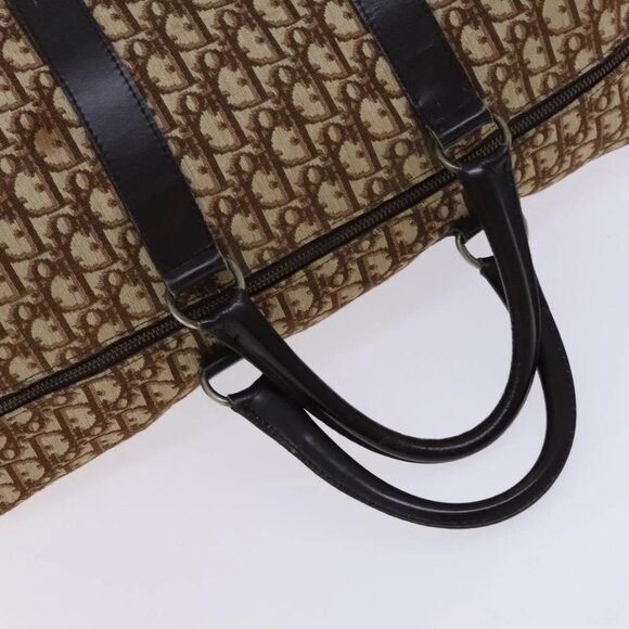 Christian Dior Trotter Canvas Boston Bag Brown Auth EC203 - Picture 8 of 16